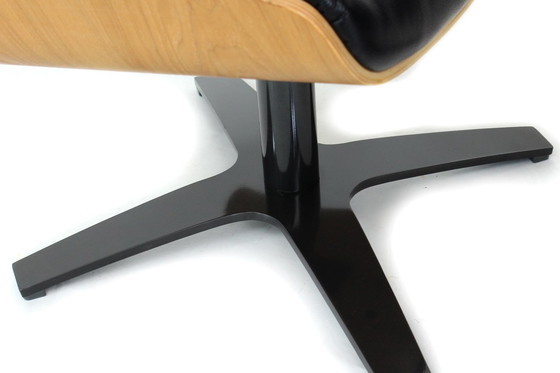 Image 1 of Als nieuw! Multifunctionele Scandinavische Loungestoel / Fauteuil met Leer en Eik