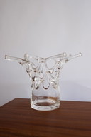 Vintage Mondgeblazen Latice Vaas