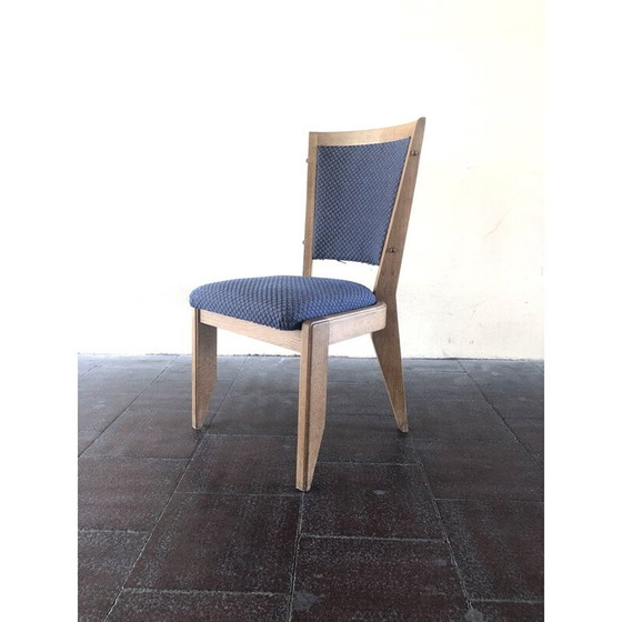 Image 1 of Set van 6 vintage eiken stoelen van Guillerme en Chambron, 1960