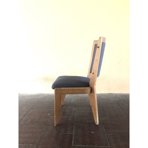 Image 1 of Set van 6 vintage eiken stoelen van Guillerme en Chambron, 1960