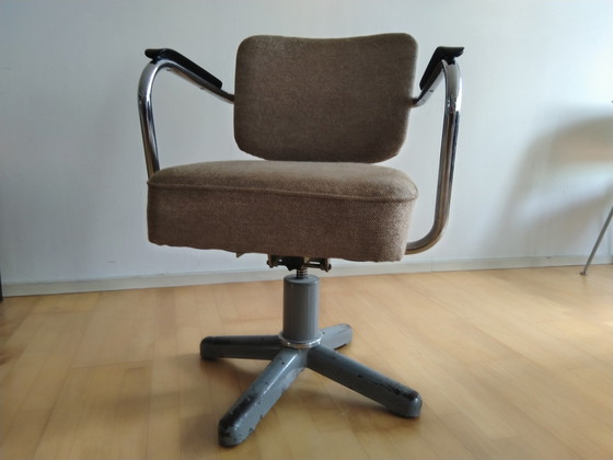 Image 1 of Vintage Kantelbureaustoel Met Draaipoot