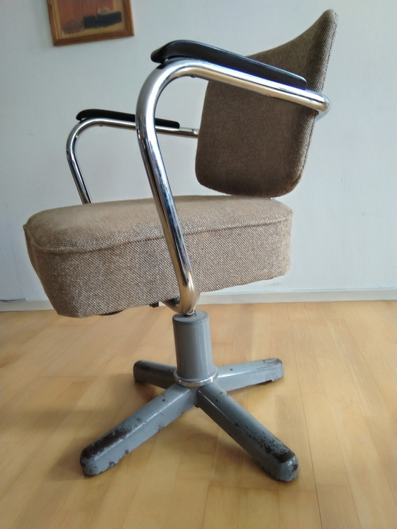 Image 1 of Vintage Kantelbureaustoel Met Draaipoot