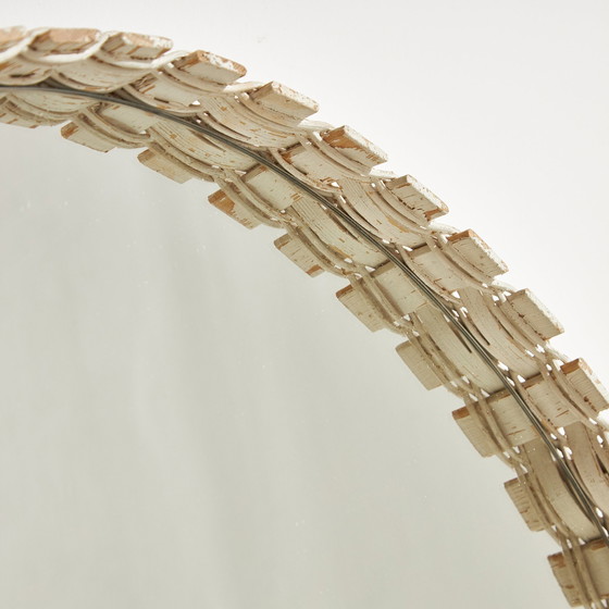 Image 1 of Mk10063 Ronde spiegel met houten lijst