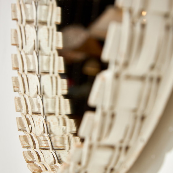 Image 1 of Mk10063 Ronde spiegel met houten lijst