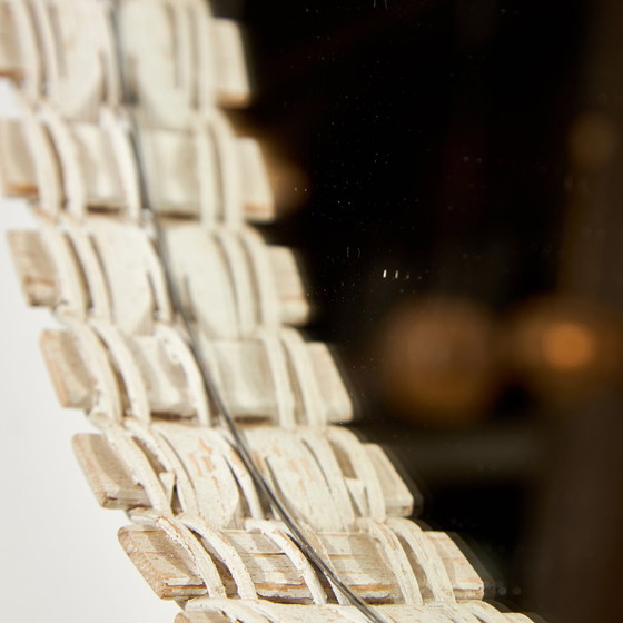 Image 1 of Mk10063 Ronde spiegel met houten lijst