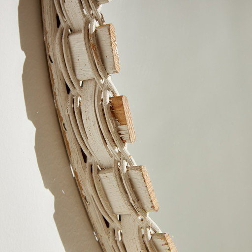 Mk10063 Ronde spiegel met houten lijst