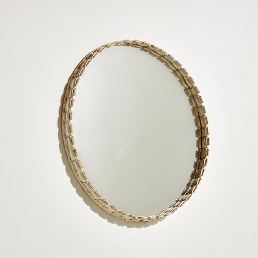 Mk10063 Ronde spiegel met houten lijst