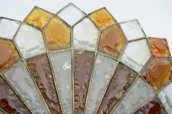 Image 1 of Enorme ronde Murano glazen plafondlamp van Poliarte, Italië, 1970S.