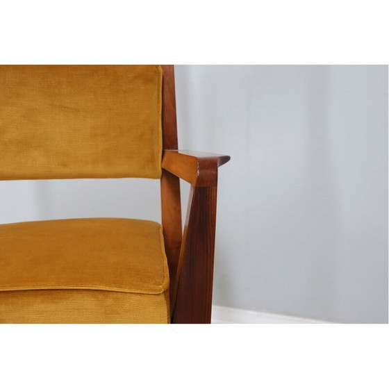 Image 1 of Vintage massief houten stoel, Italië 1950