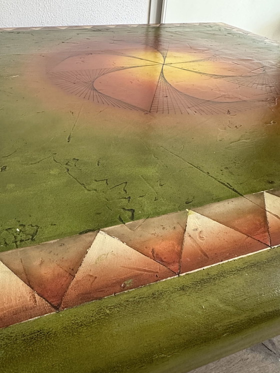 Image 1 of Salontafel Met Kunstwerk Bovenblad