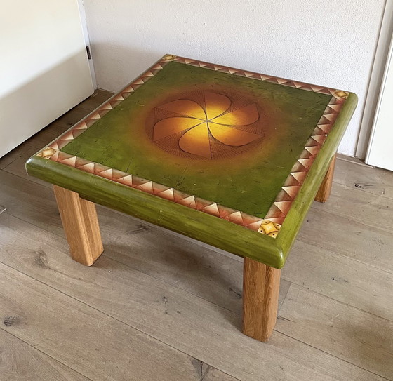 Image 1 of Salontafel Met Kunstwerk Bovenblad