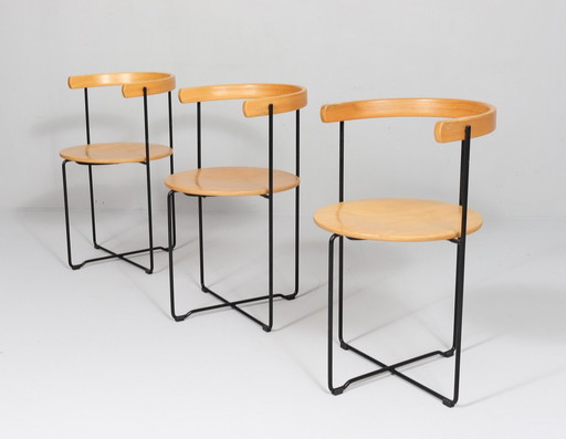 Set van 3 eetkamerstoelen/-stoelen van Kusch+Co, ontwerp: Valdimar Harðarson, model: 'Soley', jaren 1980, Duitsland