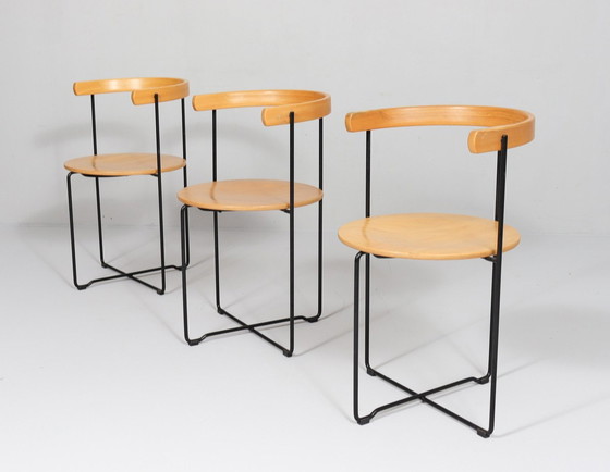 Image 1 of Set van 3 eetkamerstoelen/-stoelen van Kusch+Co, ontwerp: Valdimar Harðarson, model: 'Soley', jaren 1980, Duitsland