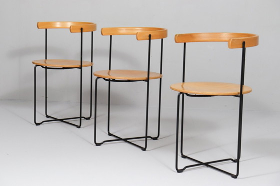 Image 1 of Set van 3 eetkamerstoelen/-stoelen van Kusch+Co, ontwerp: Valdimar Harðarson, model: 'Soley', jaren 1980, Duitsland