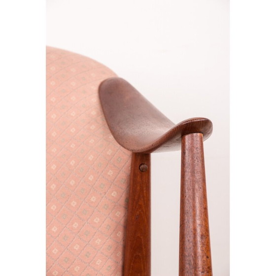 Paar vintage Tyrol fauteuils van teakhout en stof, ontworpen door Gerhard Berg voor Westnofa, Noorwegen 1960 (photo 4 of 13)