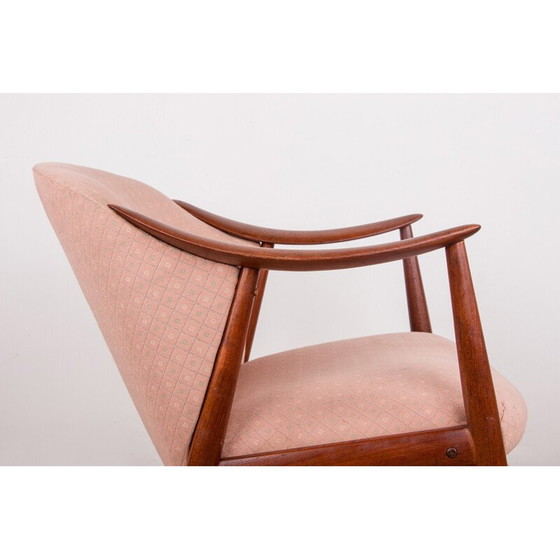 Paar vintage Tyrol fauteuils van teakhout en stof, ontworpen door Gerhard Berg voor Westnofa, Noorwegen 1960 (photo 3 of 13)