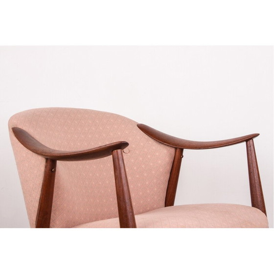 Paar vintage Tyrol fauteuils van teakhout en stof, ontworpen door Gerhard Berg voor Westnofa, Noorwegen 1960 (photo 8 of 13)