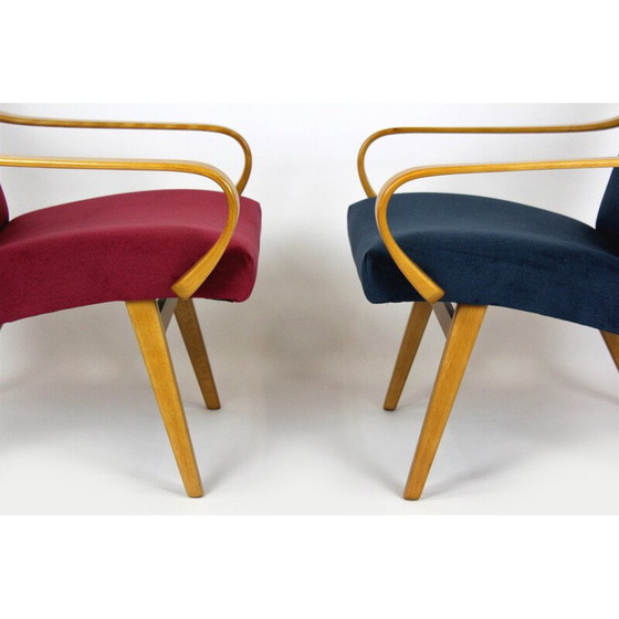 Image 1 of Paar vintage beukenhouten fauteuils van Jaroslav Smidek voor TON, Tsjechië 1960