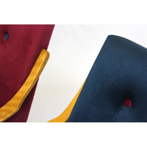 Image 1 of Paar vintage beukenhouten fauteuils van Jaroslav Smidek voor TON, Tsjechië 1960