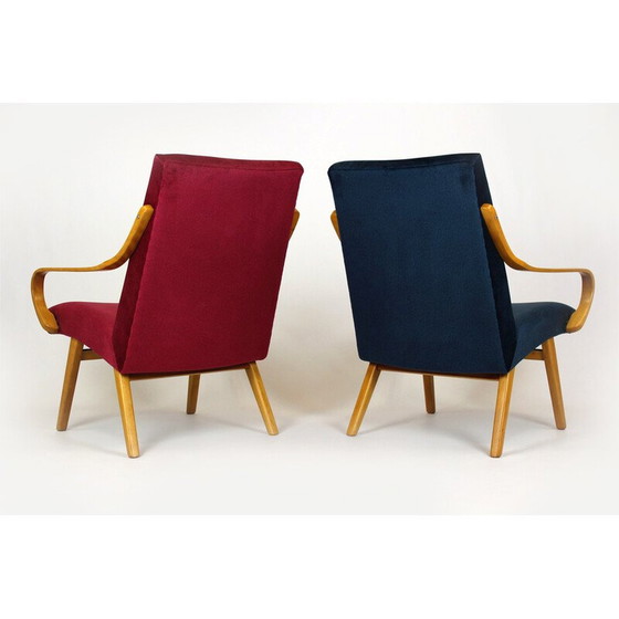 Image 1 of Paar vintage beukenhouten fauteuils van Jaroslav Smidek voor TON, Tsjechië 1960