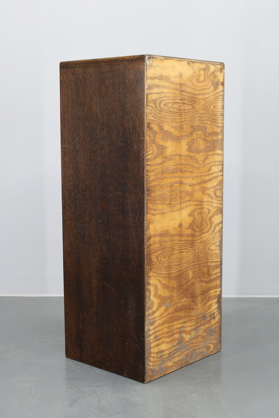 Image 1 of Houten kabinet met jaloeziedeur uit 1950