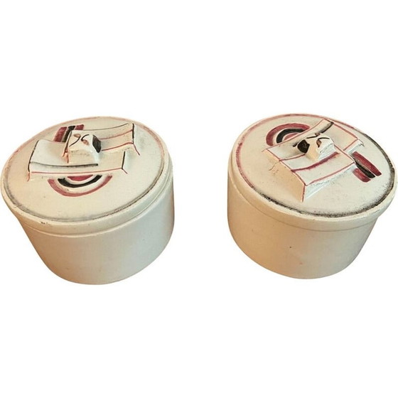 Image 1 of Paar vintage poederdozen van Sonia Delaunay voor Jean Patou, 1930