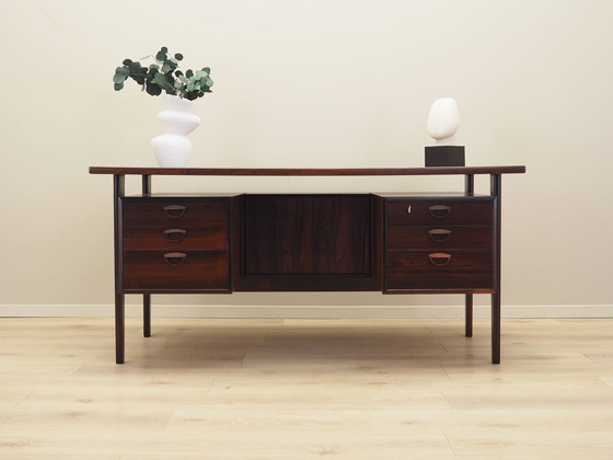 Image 1 of Rozenhouten bureau, Deens ontwerp, 1970S, Ontwerper: Kai Kristiansen
