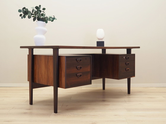 Image 1 of Rozenhouten bureau, Deens ontwerp, 1970S, Ontwerper: Kai Kristiansen