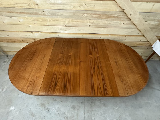 Image 1 of Tafel Rond 70s Vintage Retro Teak Eettafel Deens Design