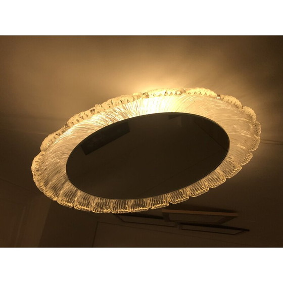 Image 1 of Vintage ronde bloemvormige plastic spiegel, 1970