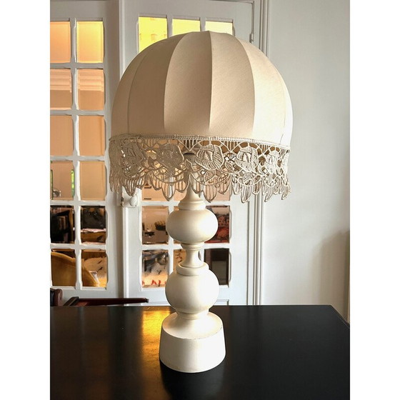 Image 1 of Vintage gedraaide houten lamp, 1970