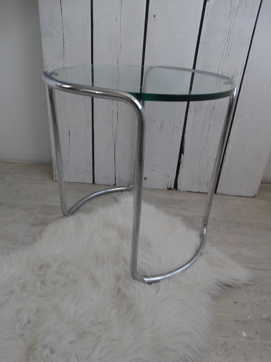 Image 1 of Dutch originals tafel met chromen buis.