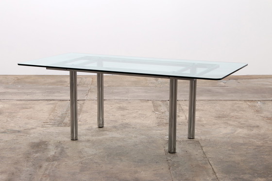 Image 1 of Gavina Knoll glazen eettafel met stoelen