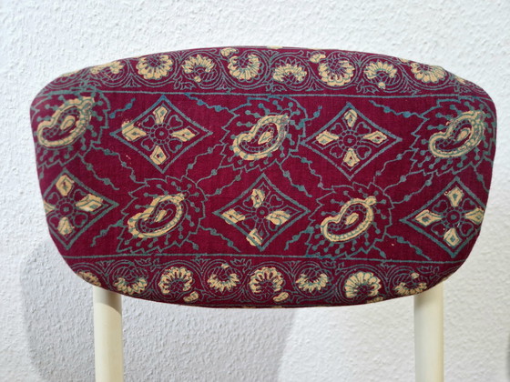 Image 1 of 2X Beklede stoel | Upcycling | Bourgondisch rood & ivoorkleurige look