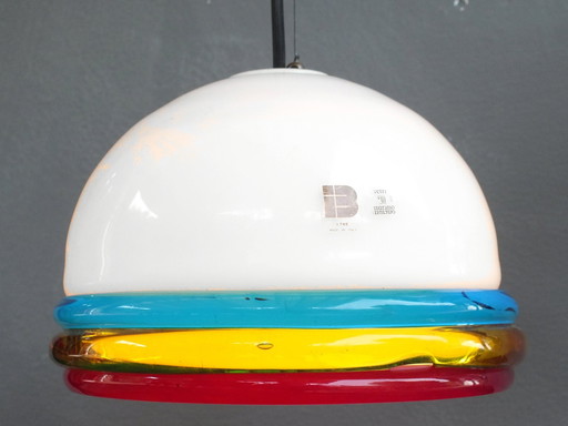 Itre Murano Italië Plafondlamp In Handgemaakt Glas "Cordonato" Ontwerp Jaren '70