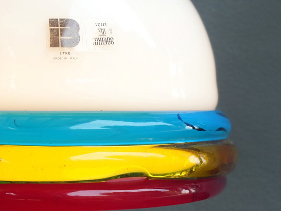 Image 1 of Itre Murano Italië Plafondlamp In Handgemaakt Glas "Cordonato" Ontwerp Jaren '70