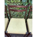 Set van 6 Scandinavische vintage stoelen met lichtgele Skaï-zittingen