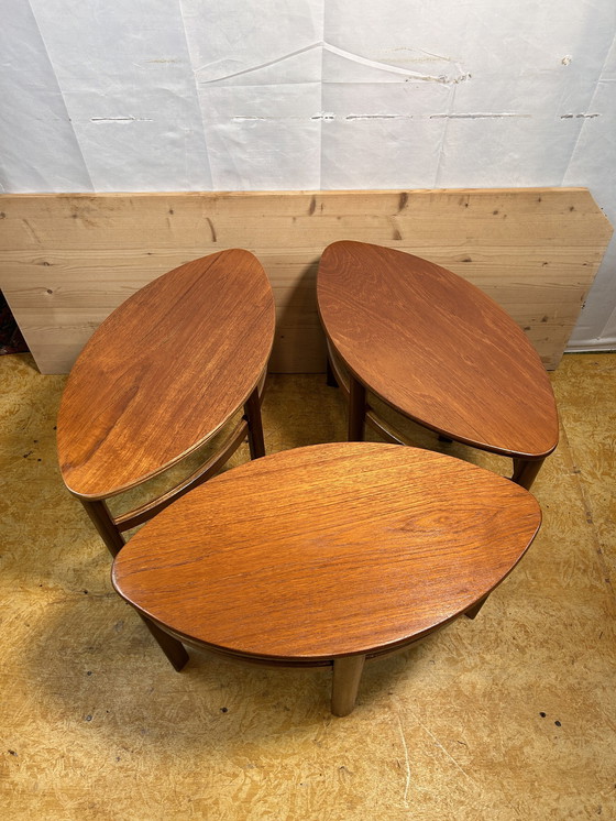 Image 1 of Mid Century Retro Vintage Teak Trinity Salontafel van Nathan 1960