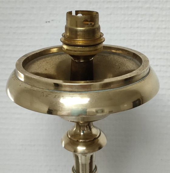 Image 1 of Bronzen Vergulde Driepoot Lamp Begin 20ste eeuw H.50 Cm