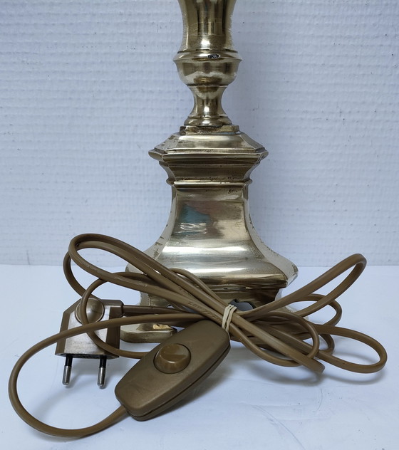Image 1 of Bronzen Vergulde Driepoot Lamp Begin 20ste eeuw H.50 Cm