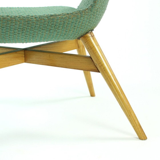 Image 1 of Vintage kuipstoel van glasvezel en hout door František Jirák, Tsjecho-Slowakije 1960