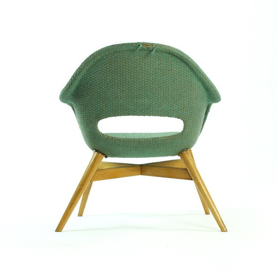 Image 1 of Vintage kuipstoel van glasvezel en hout door František Jirák, Tsjecho-Slowakije 1960
