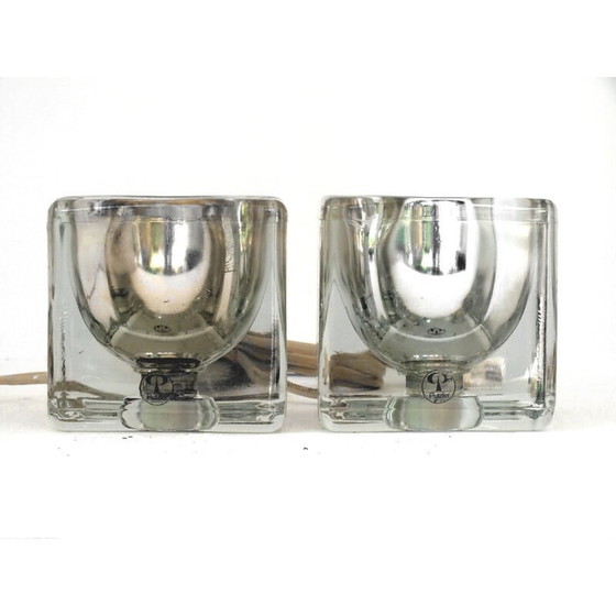 Image 1 of Paar vintage glazen tafellampen voor Peill en Putzler, Duitsland 1970