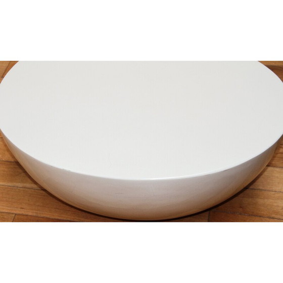 Image 1 of Vintage bijzettafel van wit gebeitst glasvezel