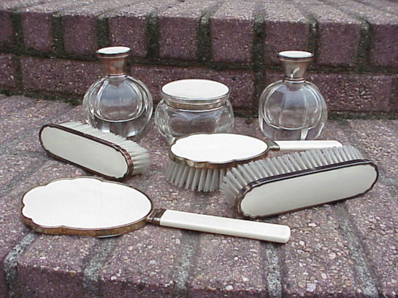 Image 1 of Seguso Italy Design Elegant Wastafelset Décò Jaren '30 in Glas