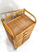 Vintage rotan kast ladekast