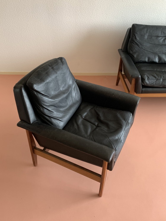 Image 1 of Bovenkamp Bank En Fauteuil In Rosewood En Leer