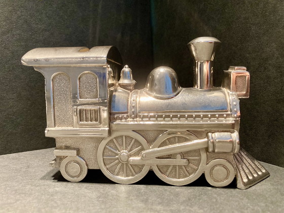 Image 1 of Verzilverde Spaarpot Locomotief