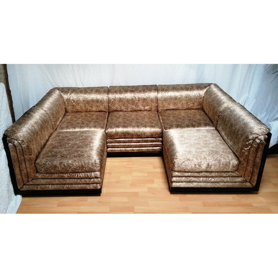 Image 1 of Vintage zijden modulaire sofa van Pierre Cardin, 1970-1980