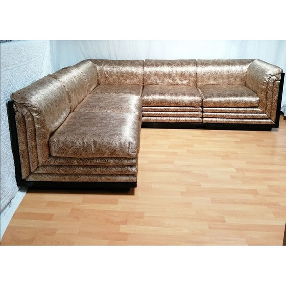 Image 1 of Vintage zijden modulaire sofa van Pierre Cardin, 1970-1980